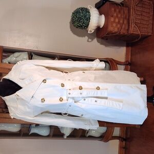 Tommy Hilfiger White Trench Coat New Without Tags Size Large Beautiful Condition